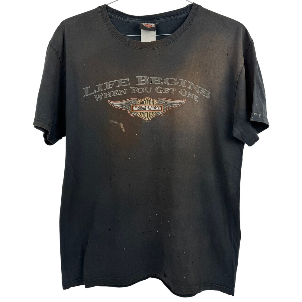 Harley Davidson Motorcycle Colorado Eagle Double Sided Graphic T-Shirt‎ Lg  H-D